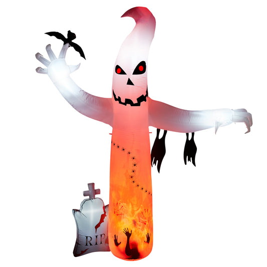 8FT Halloween Inflatables Outdoor Decorations, CAMULAND Large Ghost Decor with Built-in LED Lights for Yard Outside Indoor Party Archway Lawn Scary Blow Up Décor Haloween