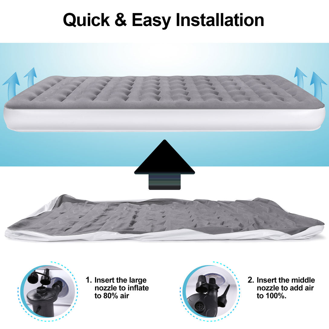 Lightweight Inflatable Bed Camping Air Mattress for Home, Travel, RV Tent and SUV Truck