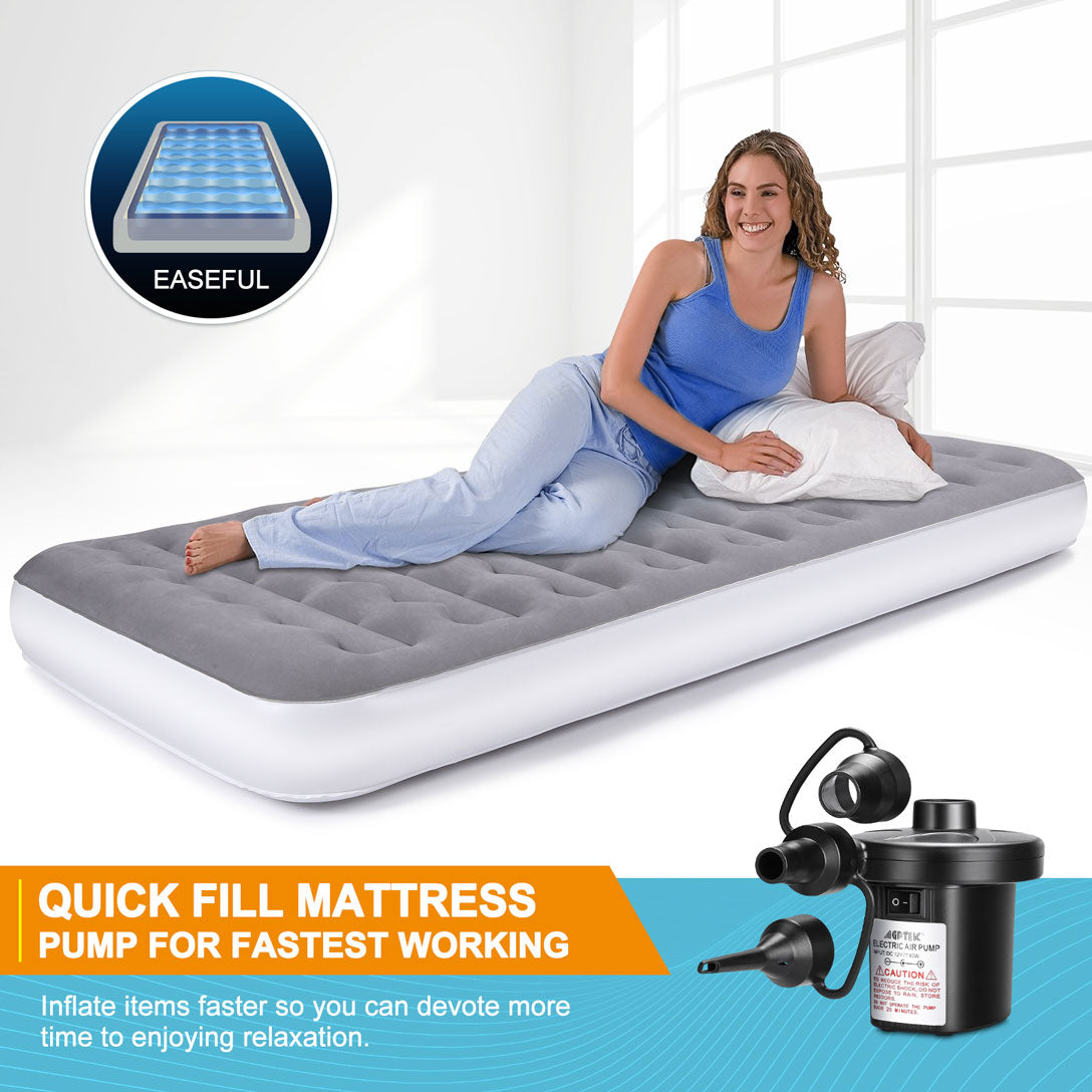 Air Mattress, Lightweight Camping Inflatable Bed with Electric Air Pump for Home, Travel, RV Tent and SUV Truck