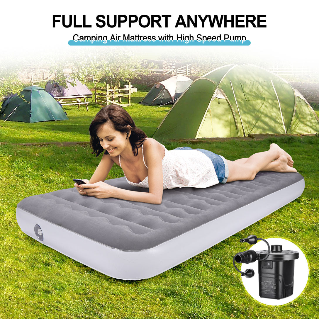 Air Mattress, Camping Lightweight Inflatable Bed with Electric Air Pump for Home, Travel, RV Tent and SUV Truck
