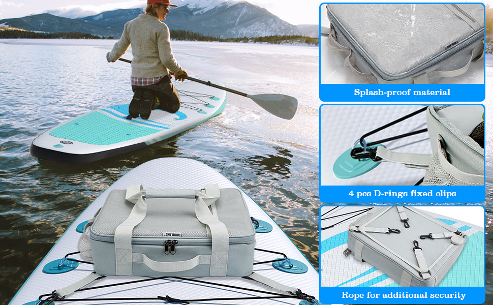 CAMULAND Cooler Bag, Paddle Board Accessories Waterproof Sup Deck Small Cool Bag for Drink Water Lunch Camping Padding Fishing Stand-up Paddleboarding Equipment Gifts for Kayak Lover