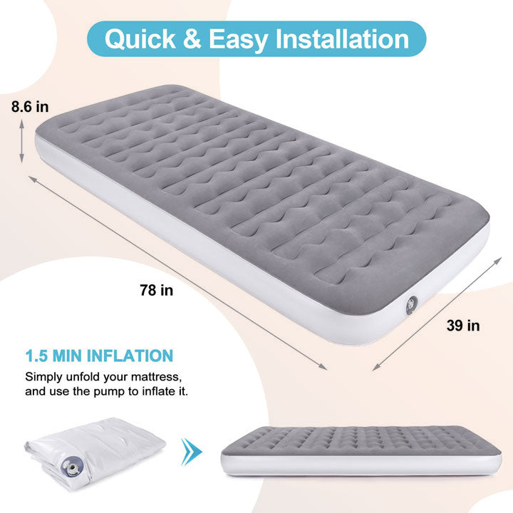 Lightweight Inflatable Bed Camping Air Mattress, size: 78*39*8.6inches