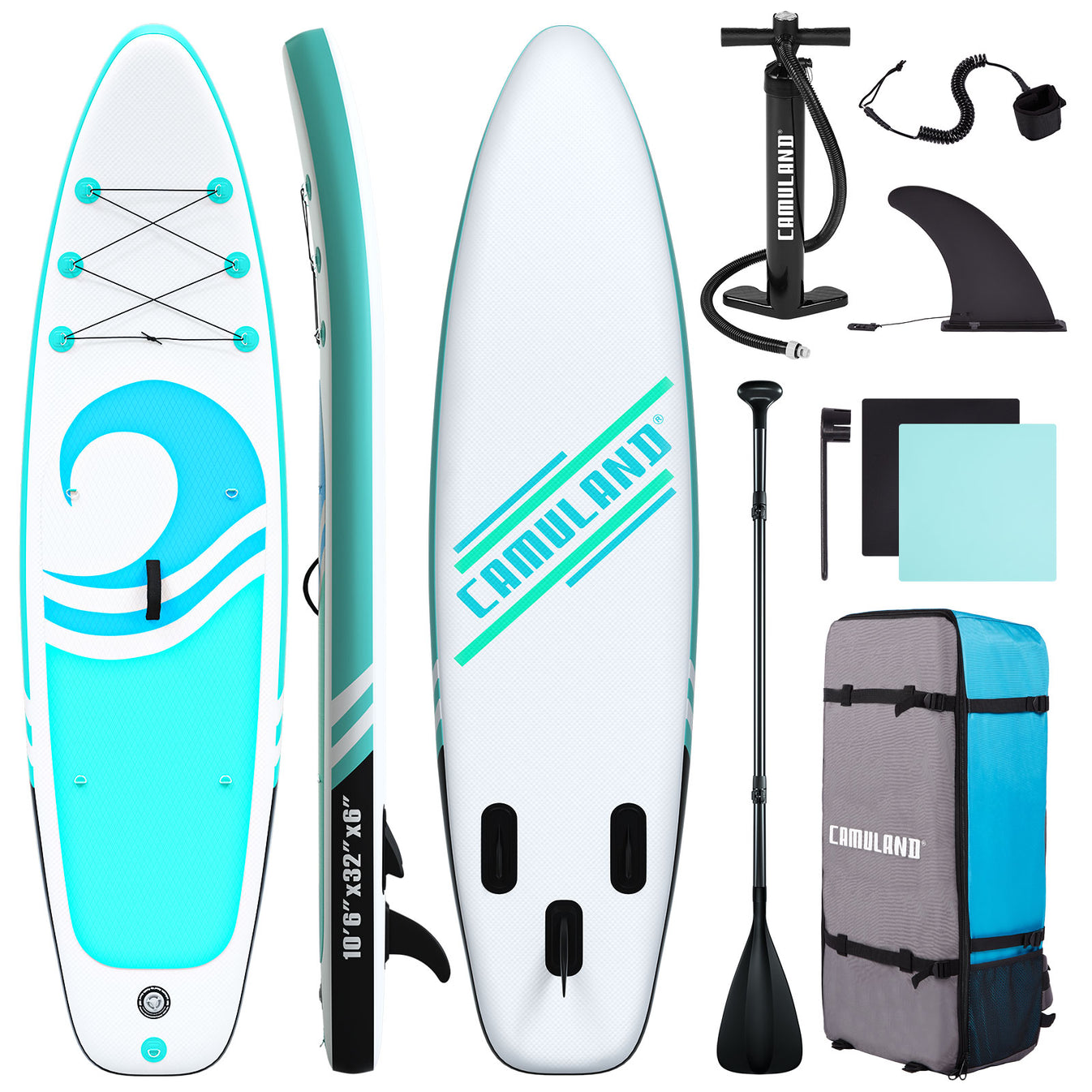 Inflatable Paddle Board for Adults with Premium SUP Accessories and Ba Camuland