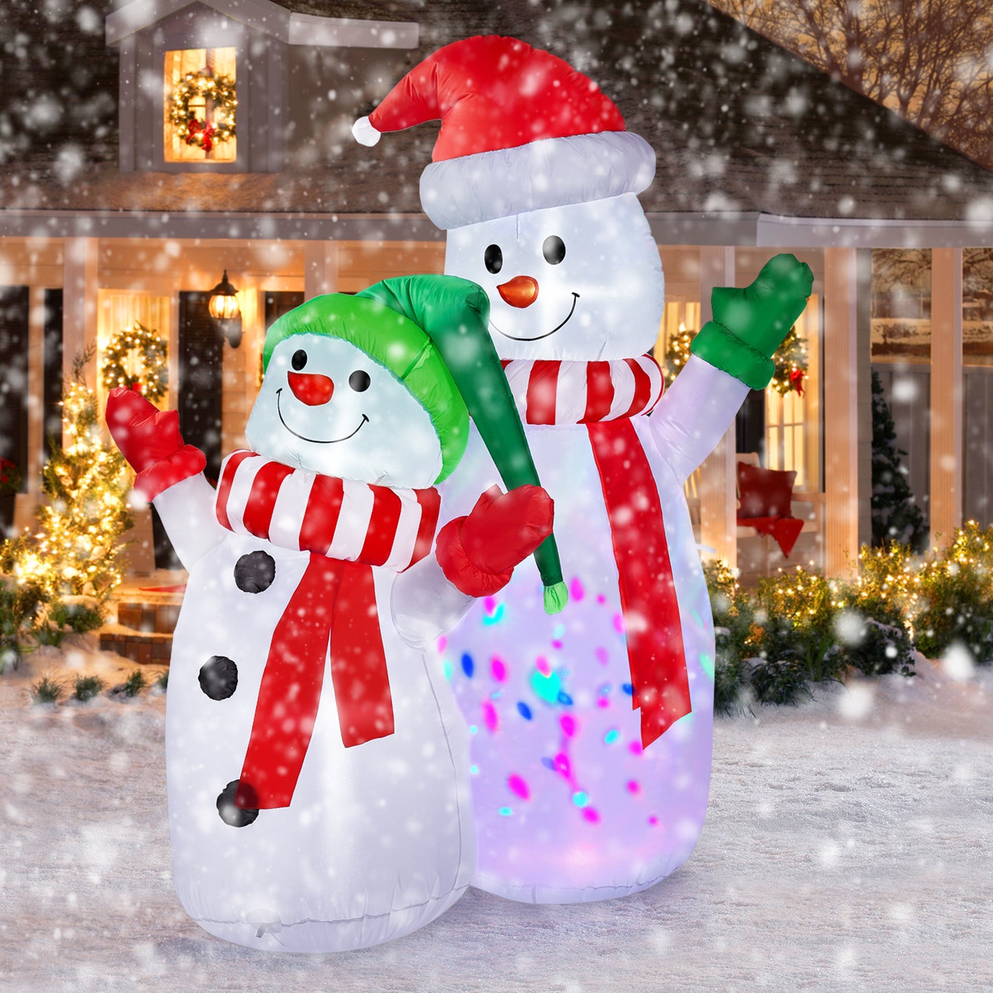 Christmas Decorations, CAMULAND 6FT Christmas Blow Up Yard Decorations Outdoor Inflatables Ornaments Snowman with Built-in LED Lights, Large Christmas Decor for Garden Party Indoor