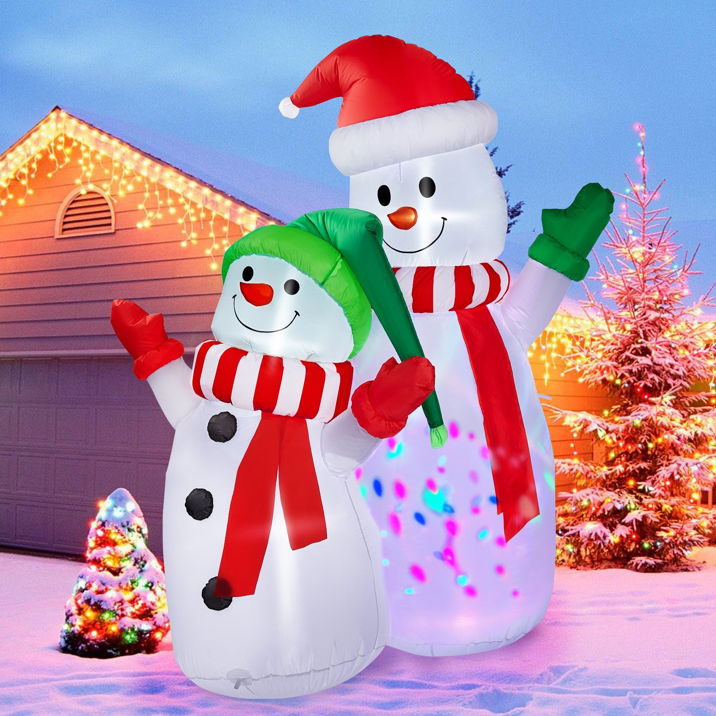 Christmas Decorations, CAMULAND 6FT Christmas Blow Up Yard Decorations Outdoor Inflatables Ornaments Snowman with Built-in LED Lights, Large Christmas Decor for Garden Party Indoor