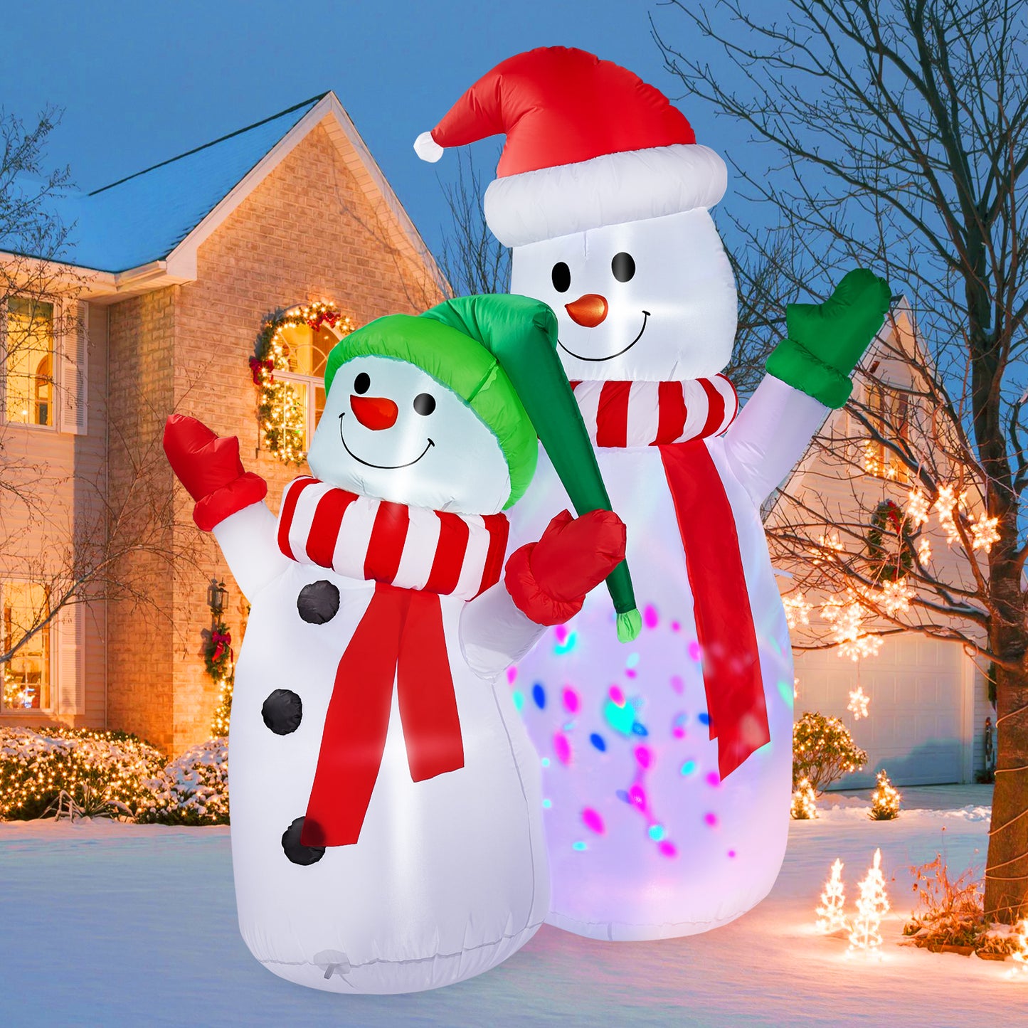 Christmas Decorations, CAMULAND 6FT Christmas Blow Up Yard Decorations Outdoor Inflatables Ornaments Snowman with Built-in LED Lights, Large Christmas Decor for Garden Party Indoor