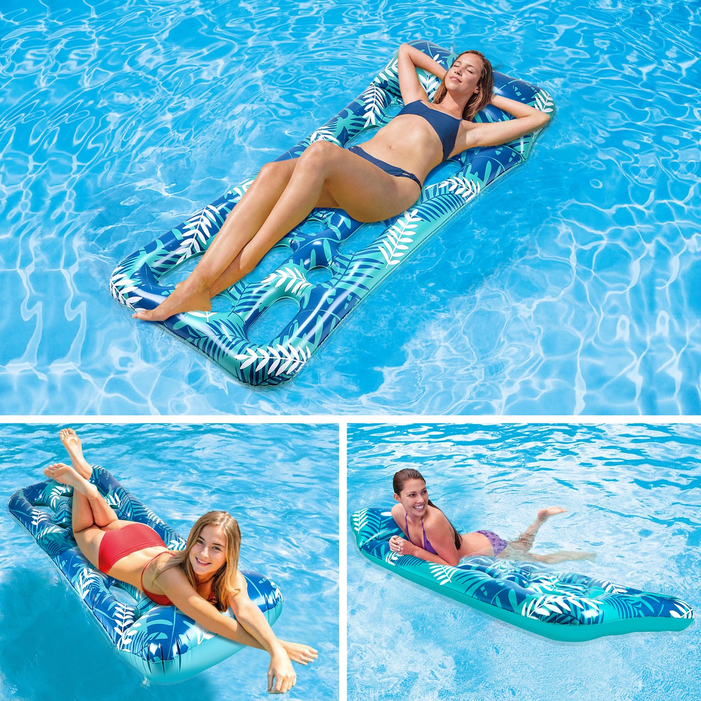 CAMULAND 70 Inches X 30 Inches Inflatable Lounge Pool with Headrest